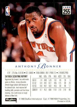 1994 Skybox Anthony Bonner Basketball Card #255