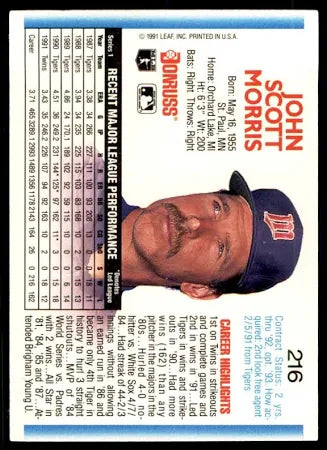 1992 Donruss John Scott Morris Baseball Card #216