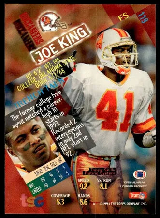 1994 Topps Joe King Football Card #119