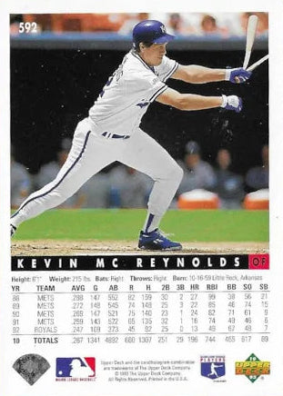 1993 Upper Deck Kevin McReynolds Baseball Card #592
