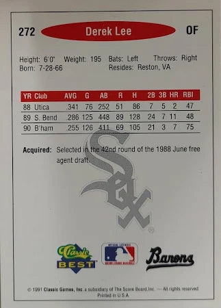 1991 Classic Best Derek Lee Baseball Card #272