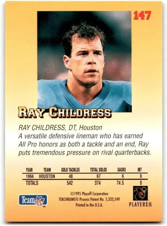 1995 Prime Playoff Ray Childress Football Card #147