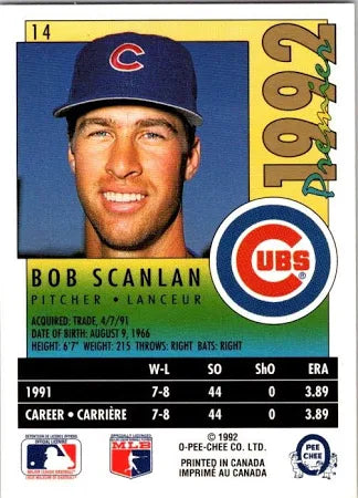 1992 O-Pee Chee Bob Scanlan Baseball Card #14