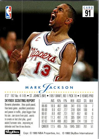 1993 Skybox Premium Edition Mark Jackson Basketball Card #91