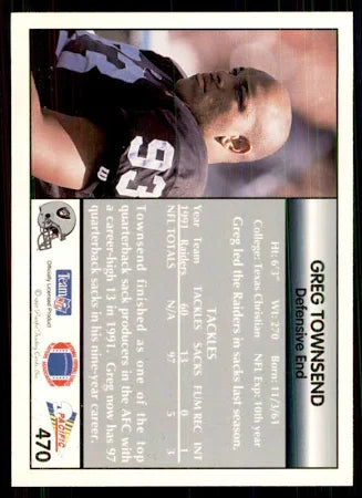 1992 Pacific Greg Townsend Football Card #470