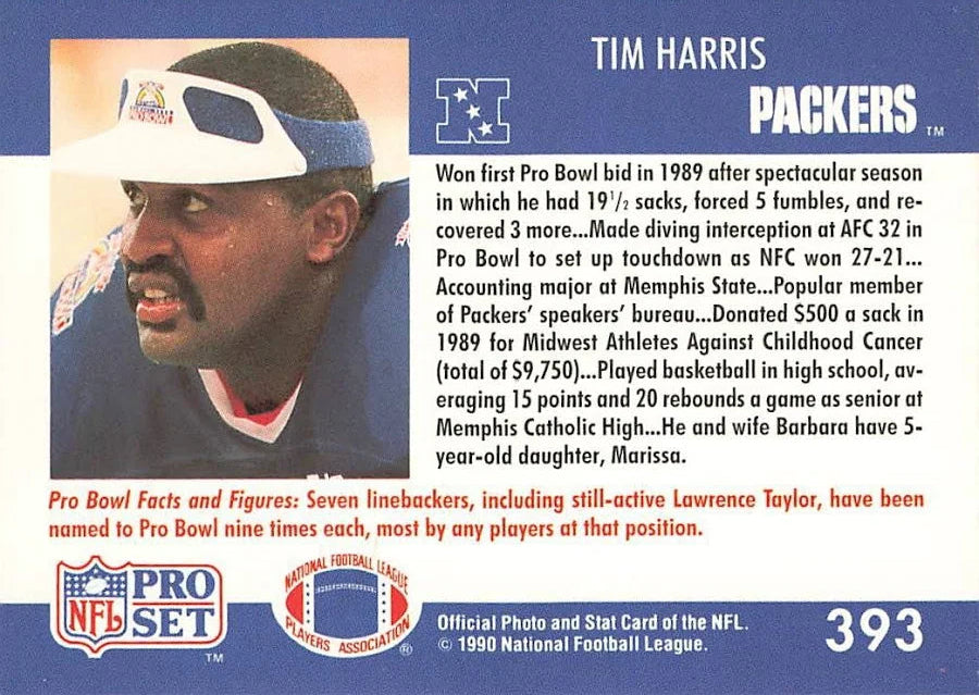 1990 NFL Pro Set Tim Harris Football Card #393
