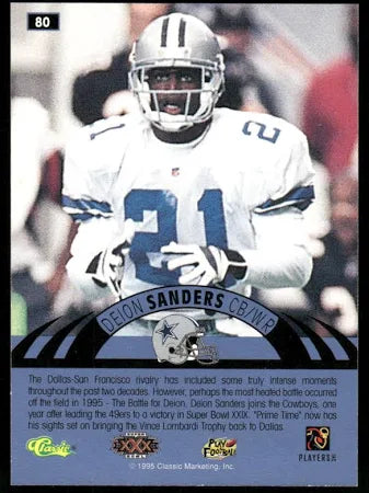 1995 Classic Deion Sanders Football Card #80