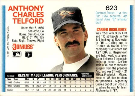 1992 Donruss Anthony Charles Telford Baseball Card #623