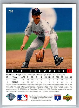 1993 Upper Deck Jeff Reboulet Baseball Card #733