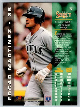 1994 Score Select Edgar Martinez Baseball Card #72