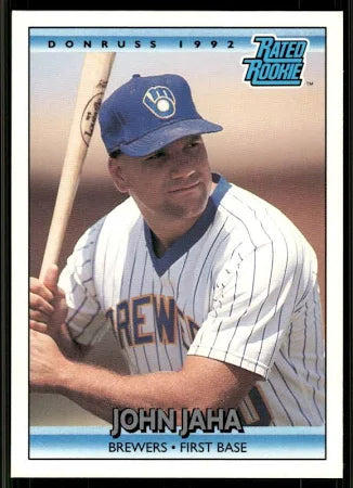 1992 Donruss Rated Rookie John Emil Jaha Baseball Card #398