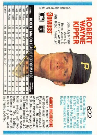 1992 Donruss Robert Wayne Kipper Baseball Card #622