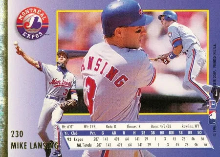 1994 Fleer Ultra Mike Lansing Baseball Card #230