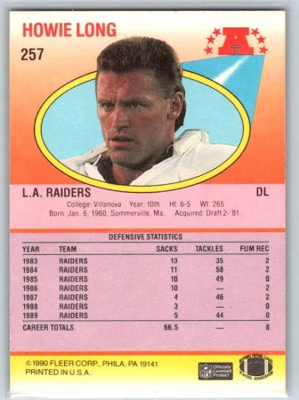 1990 Fleer Howie Long Football Card #257