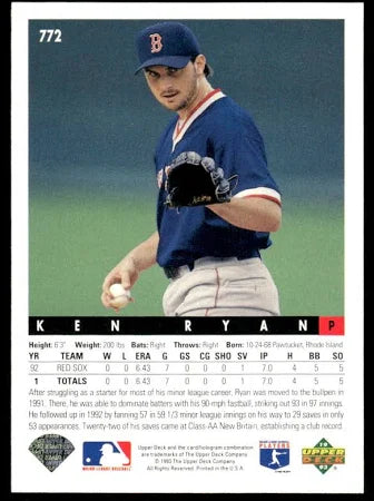 1993 Upper Deck Ken Ryan Baseball Card #772