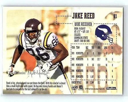 1991 Skybox Impact Jake Reed Football Card #81
