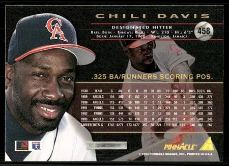 1994 Pinnacle Chili Davis Baseball Card #458