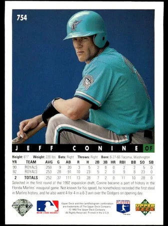 1993 Upper Deck Jeff Conine Baseball Card #754