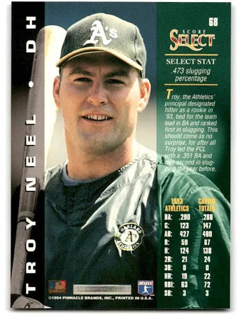 1994 Score Select Troy Neel Baseball Card #68