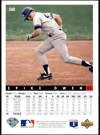 1993 Upper Deck SPike Owen Baseball Card #548