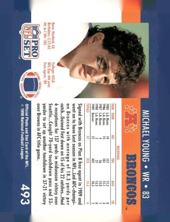 1990 NFL Pro Set Michael Young Football Card #493