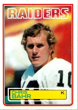 1983 Topps Chris Bahr Football Card #296