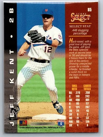 1994 Score Select Jeff Kent Baseball Card #85