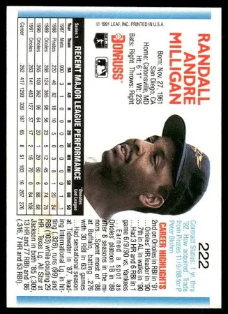 1992 Donruss Randall Andre Milligan Baseball Card #222