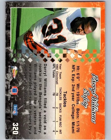 1993 Pacific Darryl Williams Football Card #320