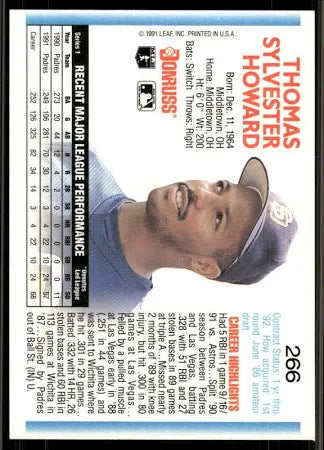 1992 Donruss Thomas Sylvester Howard Baseball Card #266