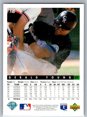 1993 Upper Deck Gerald Young Baseball Card #740