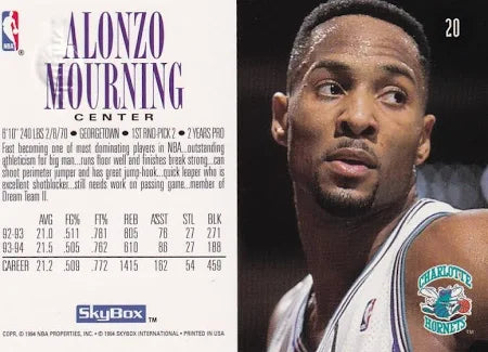 1994 Skybox Alonzo Mourning Basketball Card #20