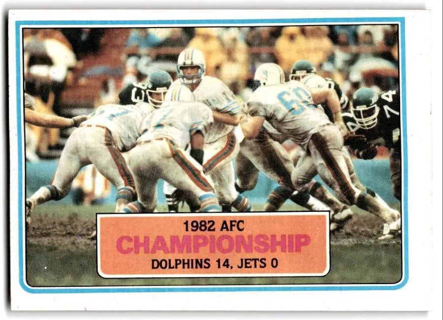 1983 Topps 1982 AFC Championship Miami 14, Jets 0 Football Card #11
