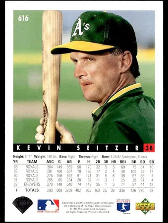 1993 Upper Deck Kevin Seitzer Baseball Card #616