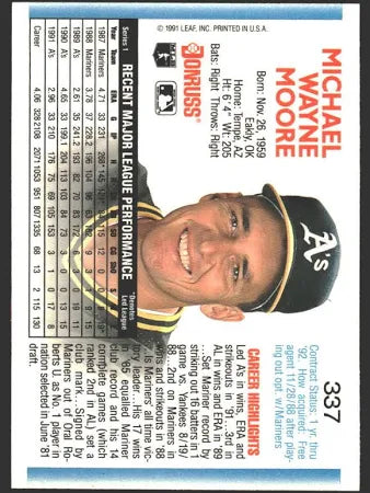 1992 Donruss Michael Wayne Moore Baseball Card #337