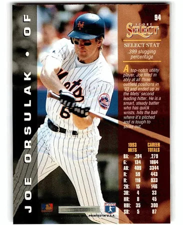1994 Score Select Joe Orsulak Baseball Card #94