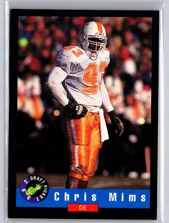 1992 Classic Draft Picks Chris Mims Football Card #8