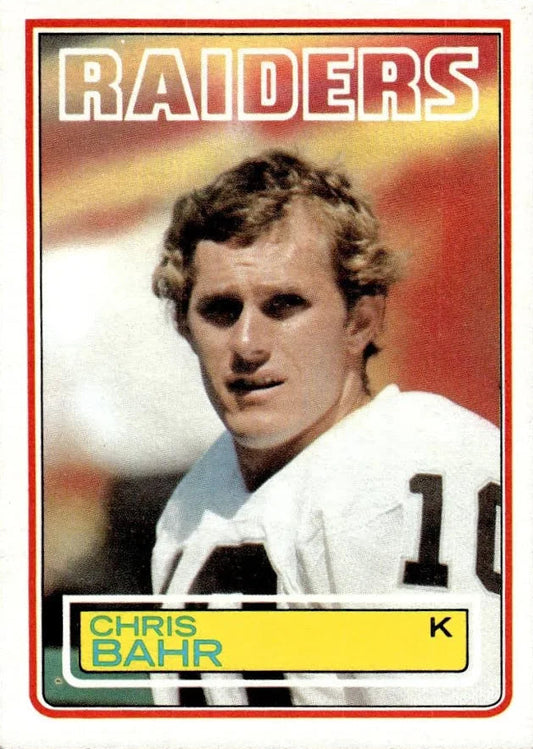 1983 Topps Chris Bahr Football Card #296