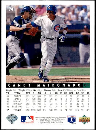 1993 Upper Deck Candy Maldonado Baseball Card #741