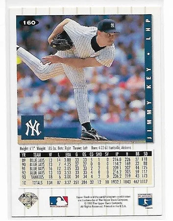1994 Upper Deck Collectors Choice Jimmy Key Baseball Card #160