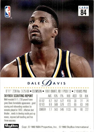 1993 Skybox Premium Edition Dale Davis Basketball Card #84