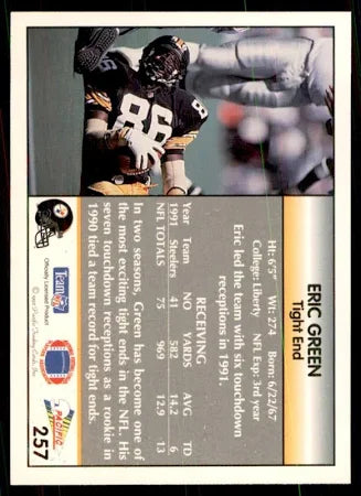 1991 NFL Pro Set Eric Green Football Card #257