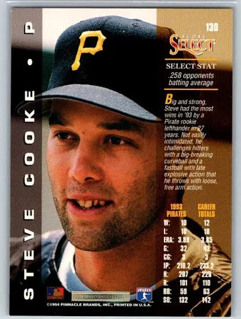 1994 Score Select Steve Cooke Baseball Card #130