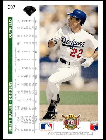 1991 Upper Deck Brett Butler Baseball Card #307