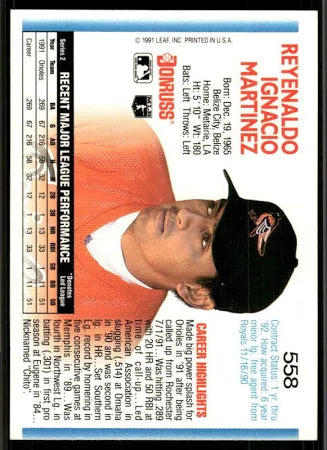 1992 Donruss Reyenaldo Ignacio Martinez Baseball Card #558