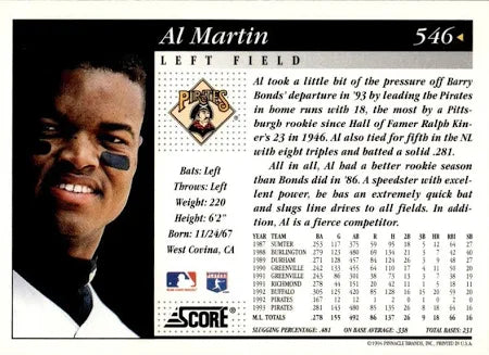 1994 Score Select Al Martin Baseball Card #50