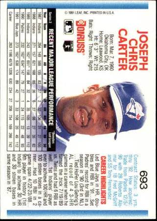 1992 Donruss Joseph Chris Carter Baseball Card #693