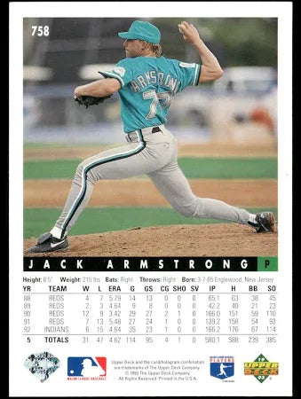 1993 Upper Deck Jack Armstrong Baseball Card #758