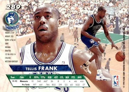 1994 Fleer Ultra Tellis Frank Basketball Card #289