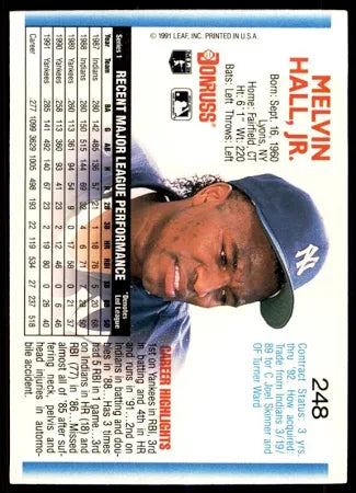 1992 Donruss Melvin Hall Jr. Baseball Card #248